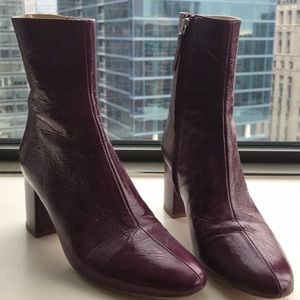 Zara dark pointed deep pink booties. Lightly worn.